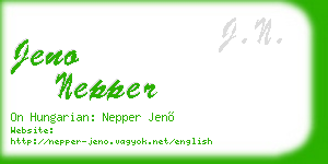jeno nepper business card